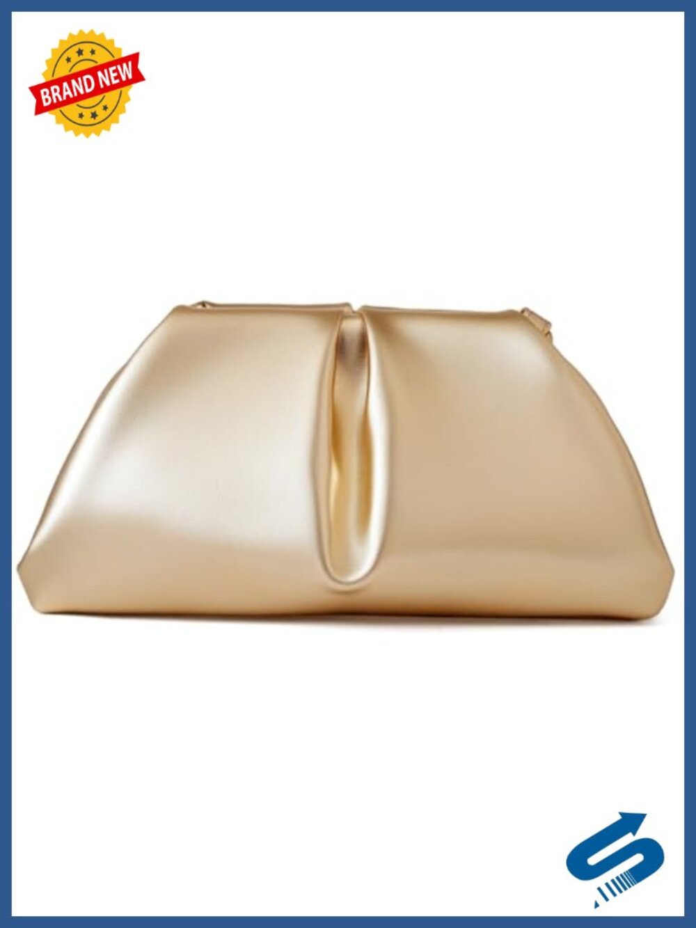 PU Leather Clutch Crossbody Bag with Chain Strap Evening Purse